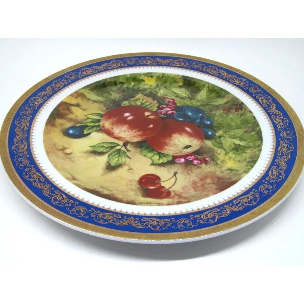 LG Porcelaine T Limoges France Fruit Dec a La Main 12 1/2